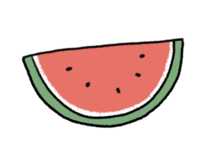 スイカのカラーイラスト。イラスト素材として自由にダウンロードできます。
Illustration,watermelon,color